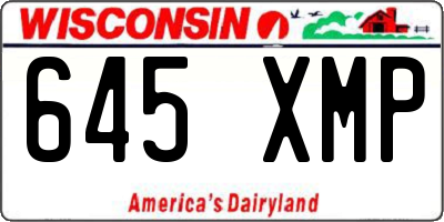 WI license plate 645XMP