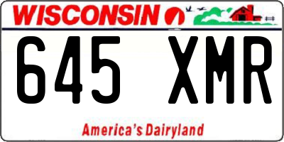WI license plate 645XMR