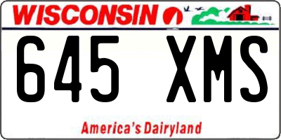 WI license plate 645XMS