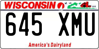 WI license plate 645XMU