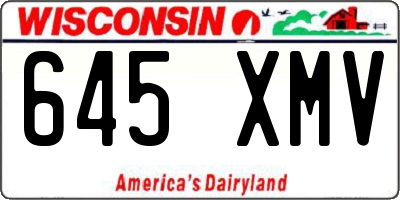 WI license plate 645XMV