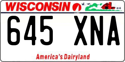 WI license plate 645XNA