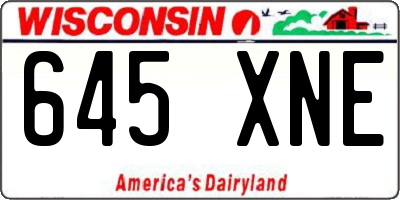 WI license plate 645XNE