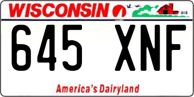 WI license plate 645XNF