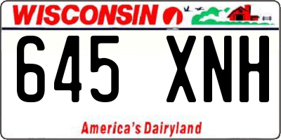 WI license plate 645XNH