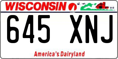 WI license plate 645XNJ