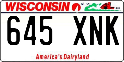 WI license plate 645XNK