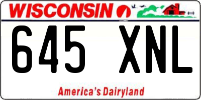 WI license plate 645XNL