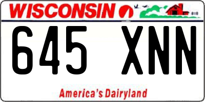 WI license plate 645XNN