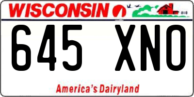 WI license plate 645XNO