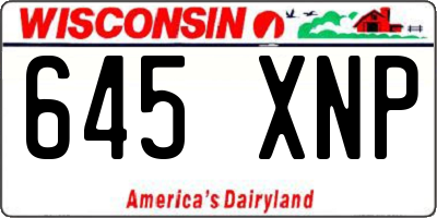 WI license plate 645XNP