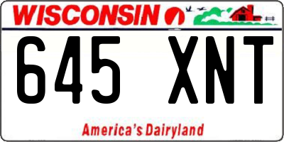 WI license plate 645XNT
