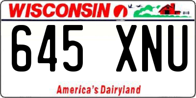 WI license plate 645XNU