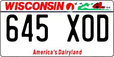 WI license plate 645XOD