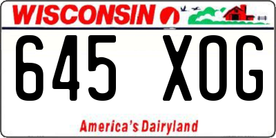 WI license plate 645XOG