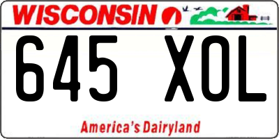 WI license plate 645XOL