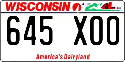 WI license plate 645XOO