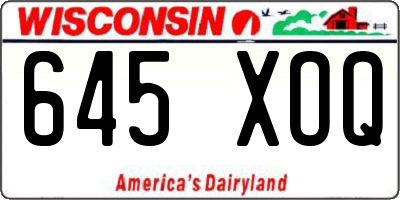 WI license plate 645XOQ
