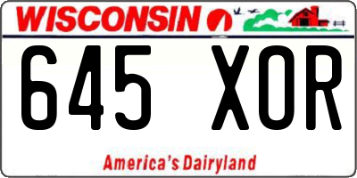 WI license plate 645XOR