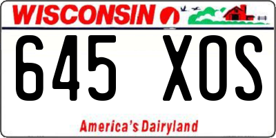WI license plate 645XOS