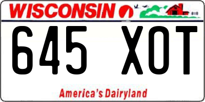 WI license plate 645XOT