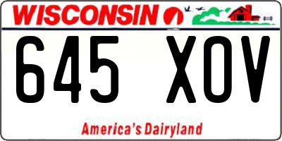 WI license plate 645XOV