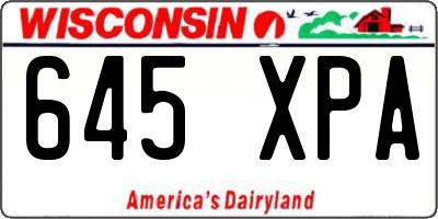 WI license plate 645XPA