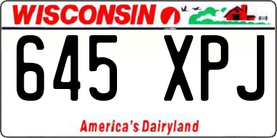 WI license plate 645XPJ
