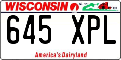 WI license plate 645XPL