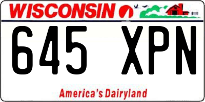 WI license plate 645XPN