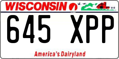 WI license plate 645XPP