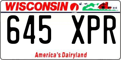 WI license plate 645XPR