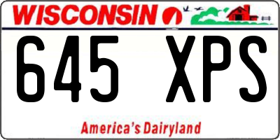 WI license plate 645XPS