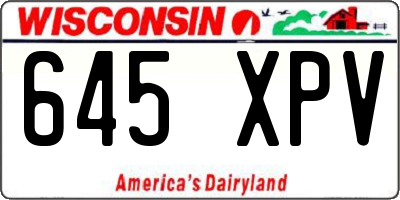 WI license plate 645XPV