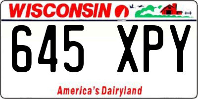 WI license plate 645XPY