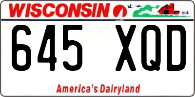 WI license plate 645XQD