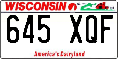 WI license plate 645XQF