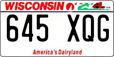 WI license plate 645XQG