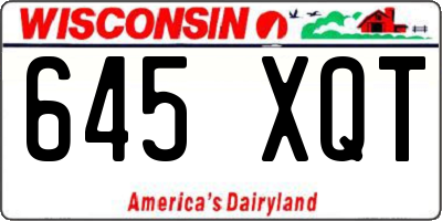 WI license plate 645XQT