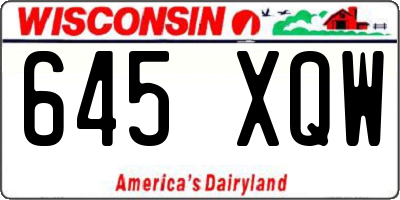 WI license plate 645XQW