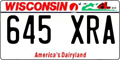 WI license plate 645XRA