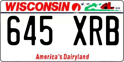 WI license plate 645XRB