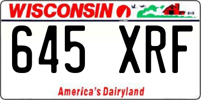 WI license plate 645XRF