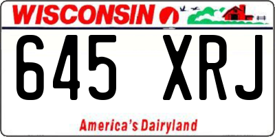 WI license plate 645XRJ