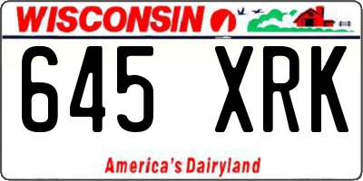 WI license plate 645XRK