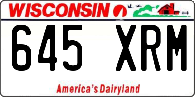 WI license plate 645XRM