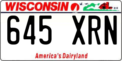 WI license plate 645XRN