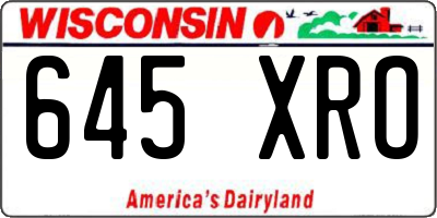 WI license plate 645XRO