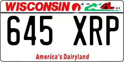 WI license plate 645XRP