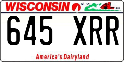 WI license plate 645XRR